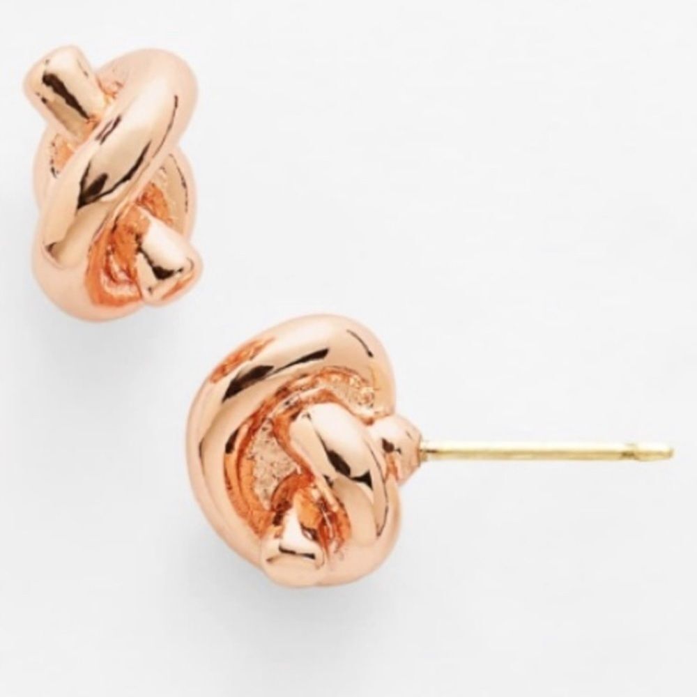 Kate Spade Rose Gold Sailor Knot Studs